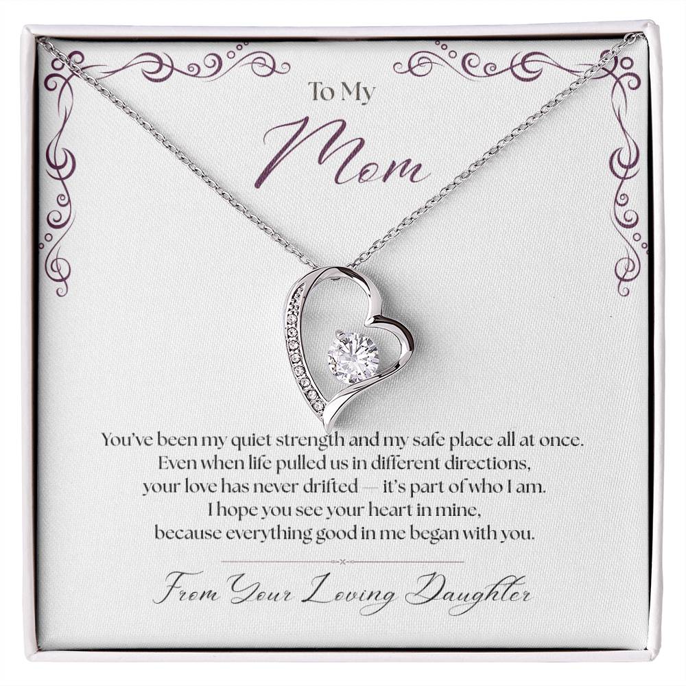 To My Mom -The Heart that Made Mine Strong Necklace