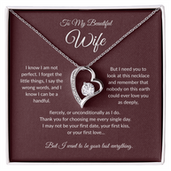 To My Beautiful Wife, Forever Love Heart Necklace