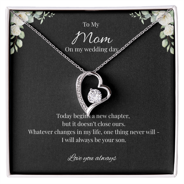 Forever Love Necklace Gift for Mother of the Groom from Son – A New Chapter