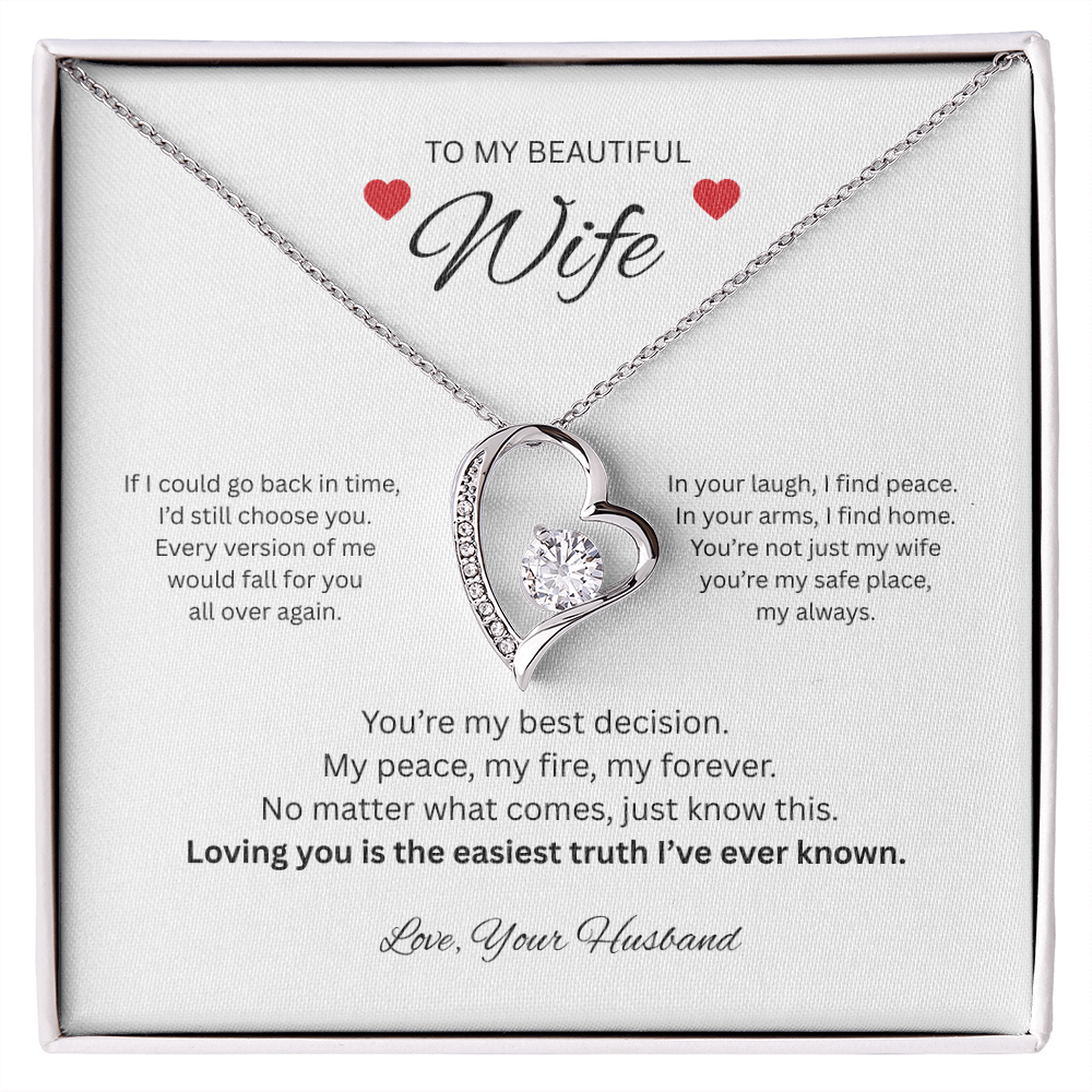 To My Beautiful Wife -  Forever Love Necklace from Husband