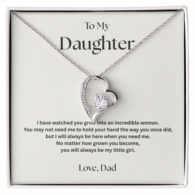 Forever Love Necklace Gift for Daughter from Dad – Always Be Here