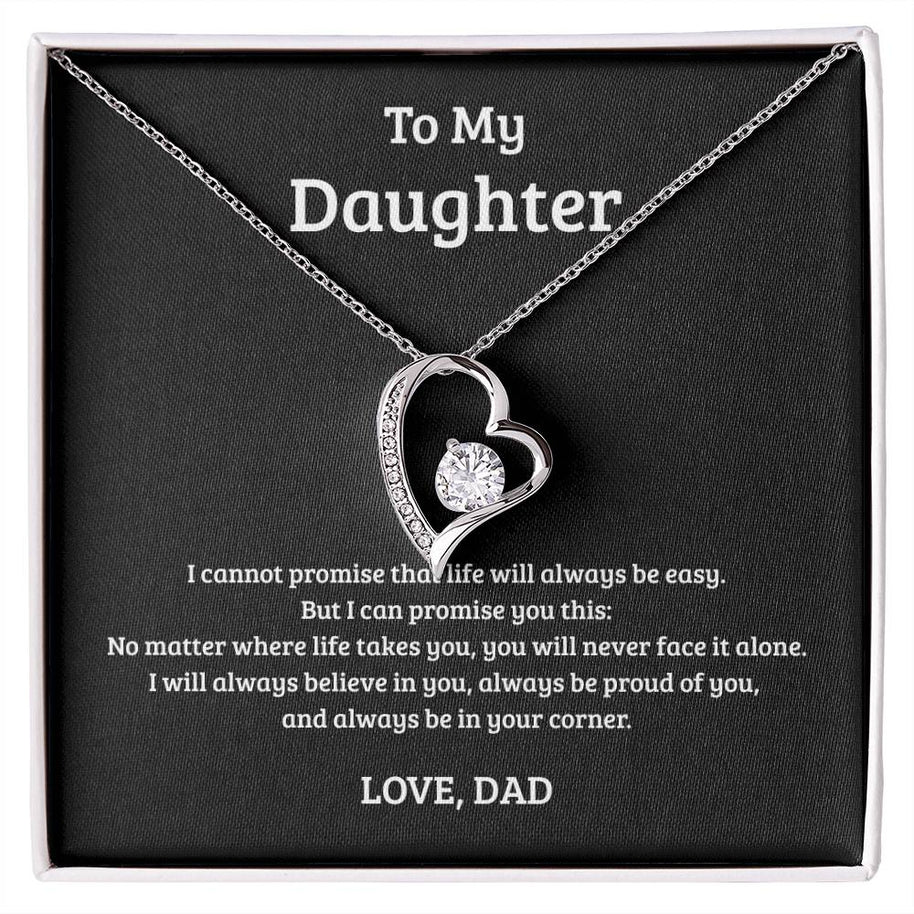 Forever Love Necklace Gift for Daughter from Dad – Never Face Life Alone