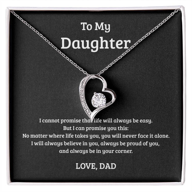 Forever Love Necklace Gift for Daughter from Dad – Never Face Life Alone
