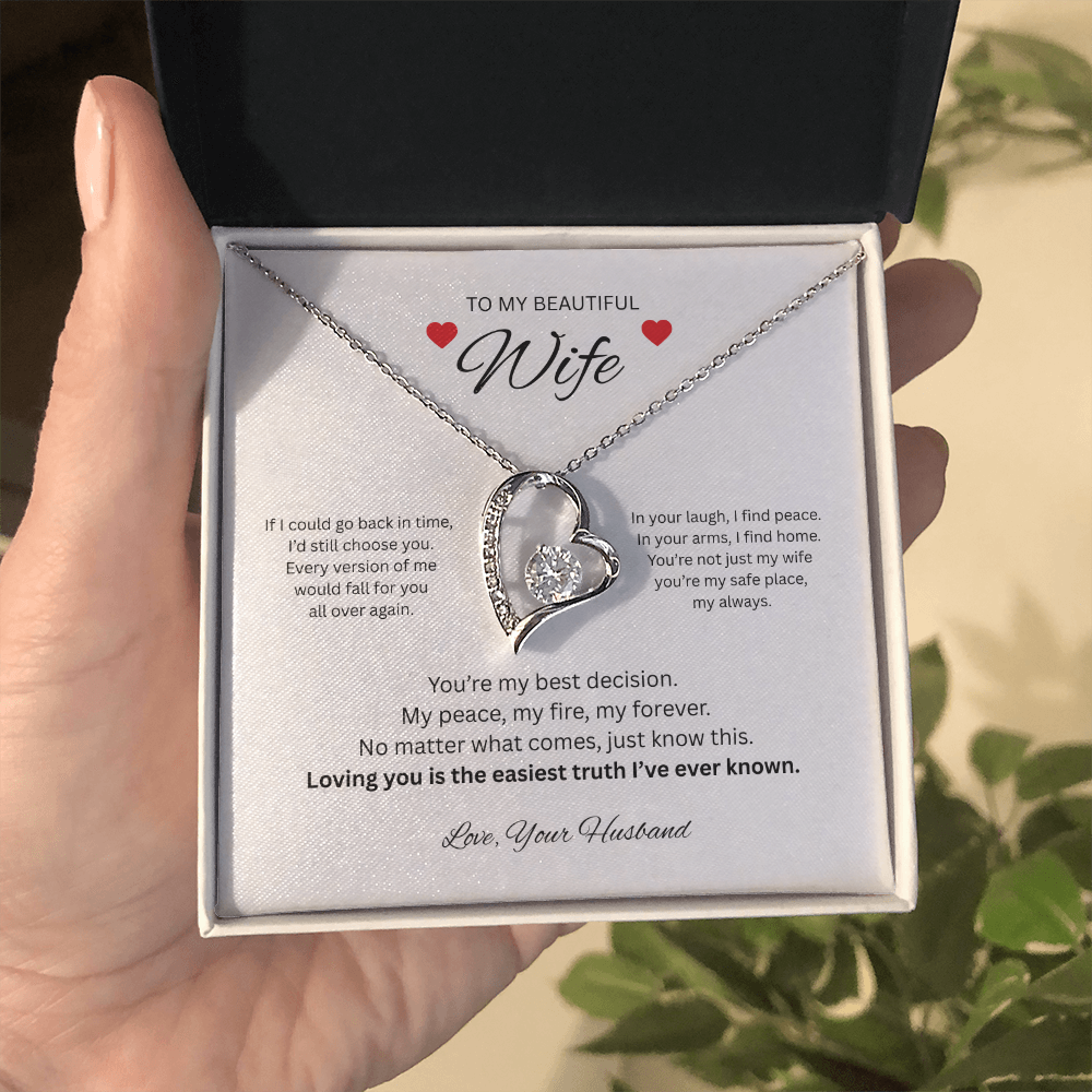 To My Beautiful Wife -  Forever Love Necklace from Husband