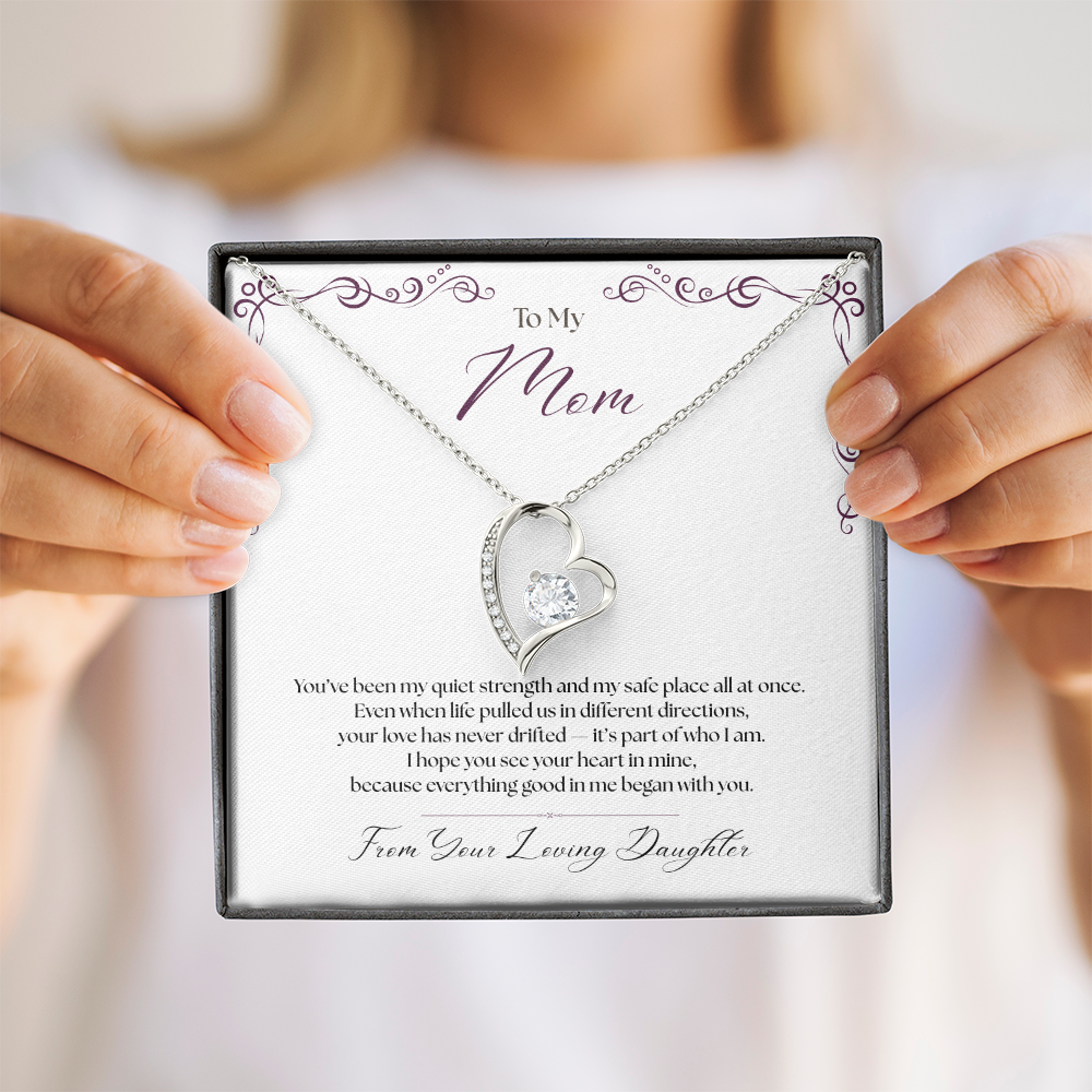 To My Mom -The Heart that Made Mine Strong Necklace