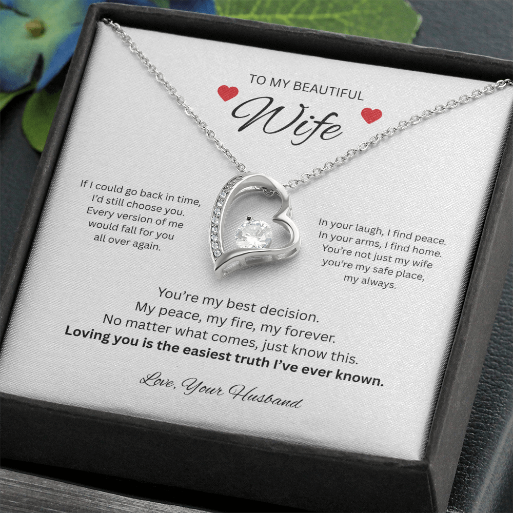 To My Beautiful Wife -  Forever Love Necklace from Husband