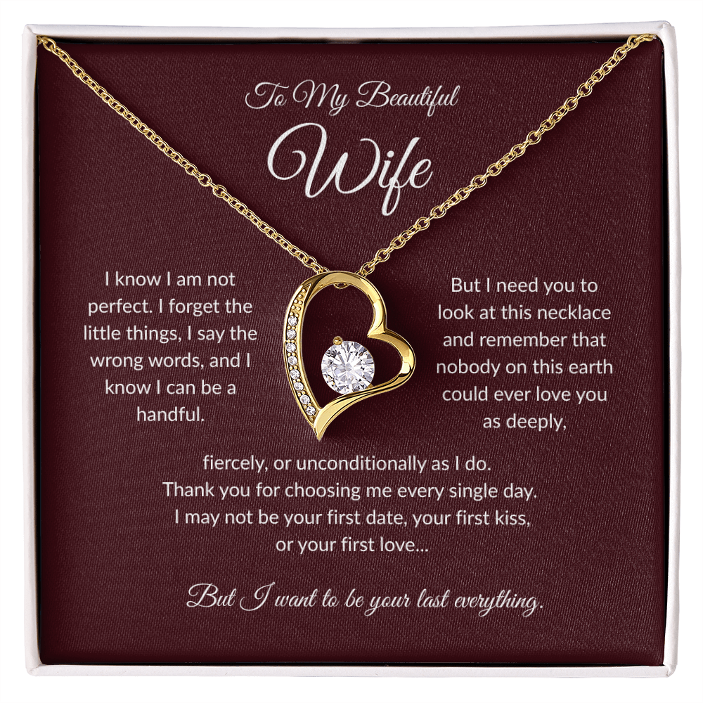To My Beautiful Wife, Forever Love Heart Necklace
