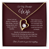 To My Beautiful Wife, Forever Love Heart Necklace