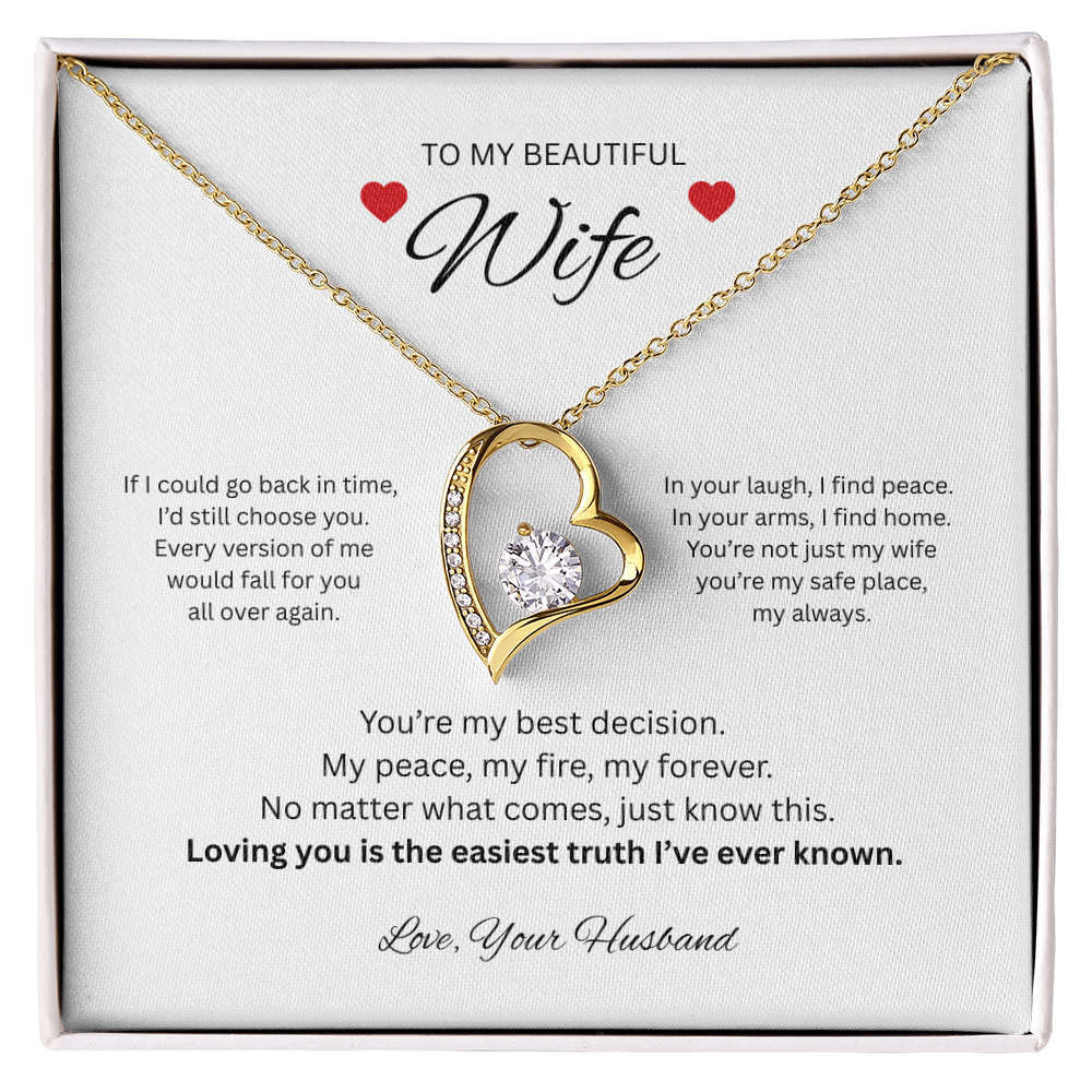 To My Beautiful Wife -  Forever Love Necklace from Husband