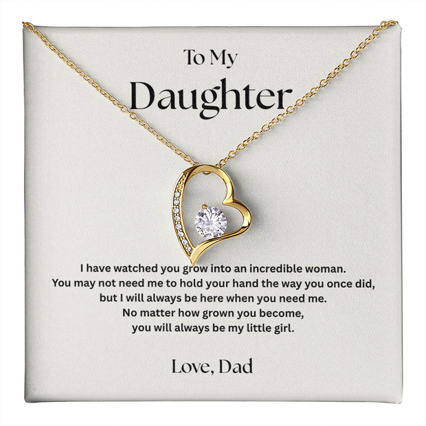 Forever Love Necklace Gift for Daughter from Dad – Always Be Here