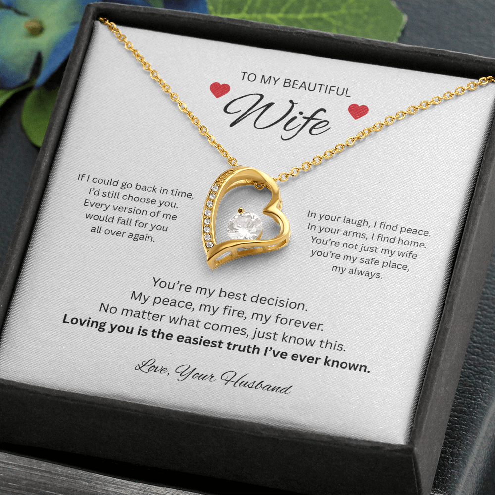 To My Beautiful Wife -  Forever Love Necklace from Husband