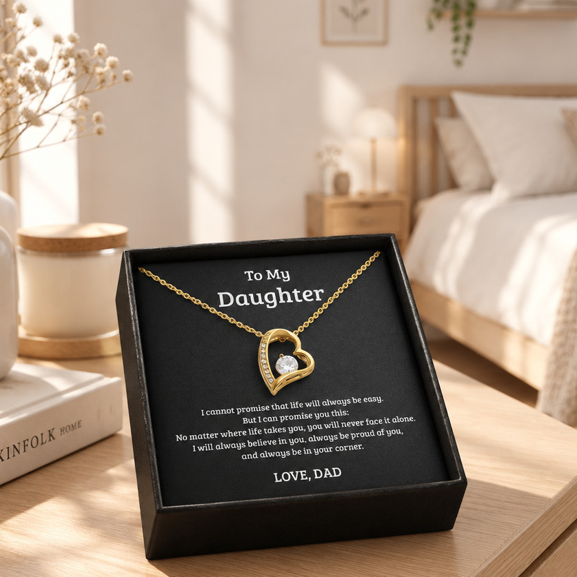 Forever Love Necklace Gift for Daughter from Dad – Never Face Life Alone