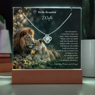 Lion Acrylic LED Plaque & Love Knot Necklace Gift Set for Wife – My Greatest Adventure