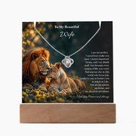 Lion Acrylic LED Plaque & Love Knot Necklace Gift Set for Wife – My Greatest Adventure