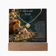 Lion Acrylic LED Plaque & Love Knot Necklace Gift Set for Wife – My Greatest Adventure