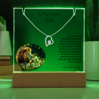 Lion Acrylic LED Plaque & Forever Love Necklace Gift Set for Wife – Forever Your King
