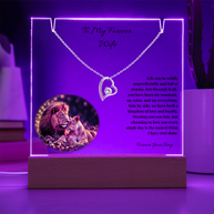 Lion Acrylic LED Plaque & Forever Love Necklace Gift Set for Wife – Forever Your King