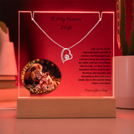 Lion Acrylic LED Plaque & Forever Love Necklace Gift Set for Wife – Forever Your King