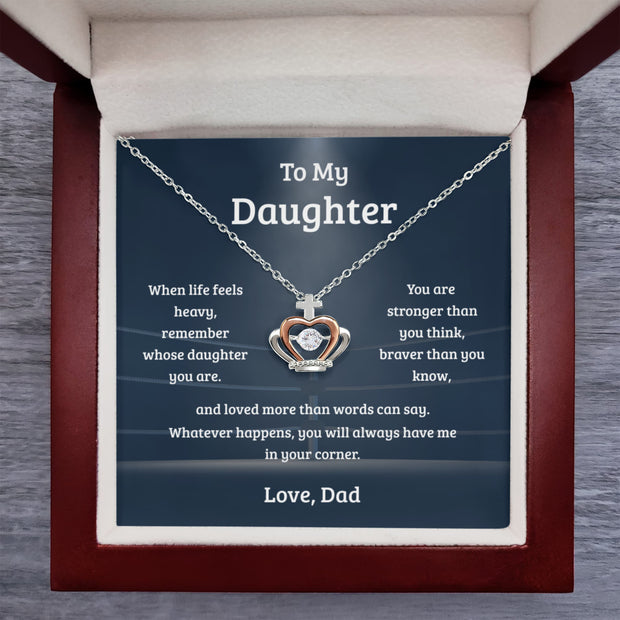 Crown Necklace Gift for Daughter from Dad – Remember Whose Daughter You Are