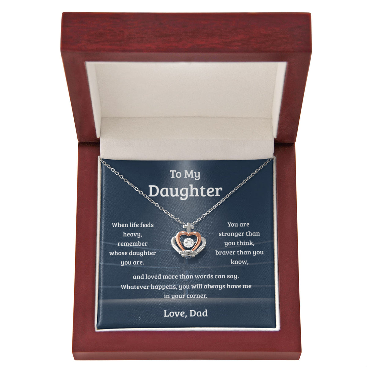 Crown Necklace Gift for Daughter from Dad – Remember Whose Daughter You Are