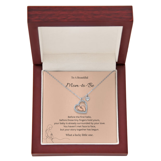 Baby Feet Heart Necklace Gift for Mom-to-Be – Before the First Hello