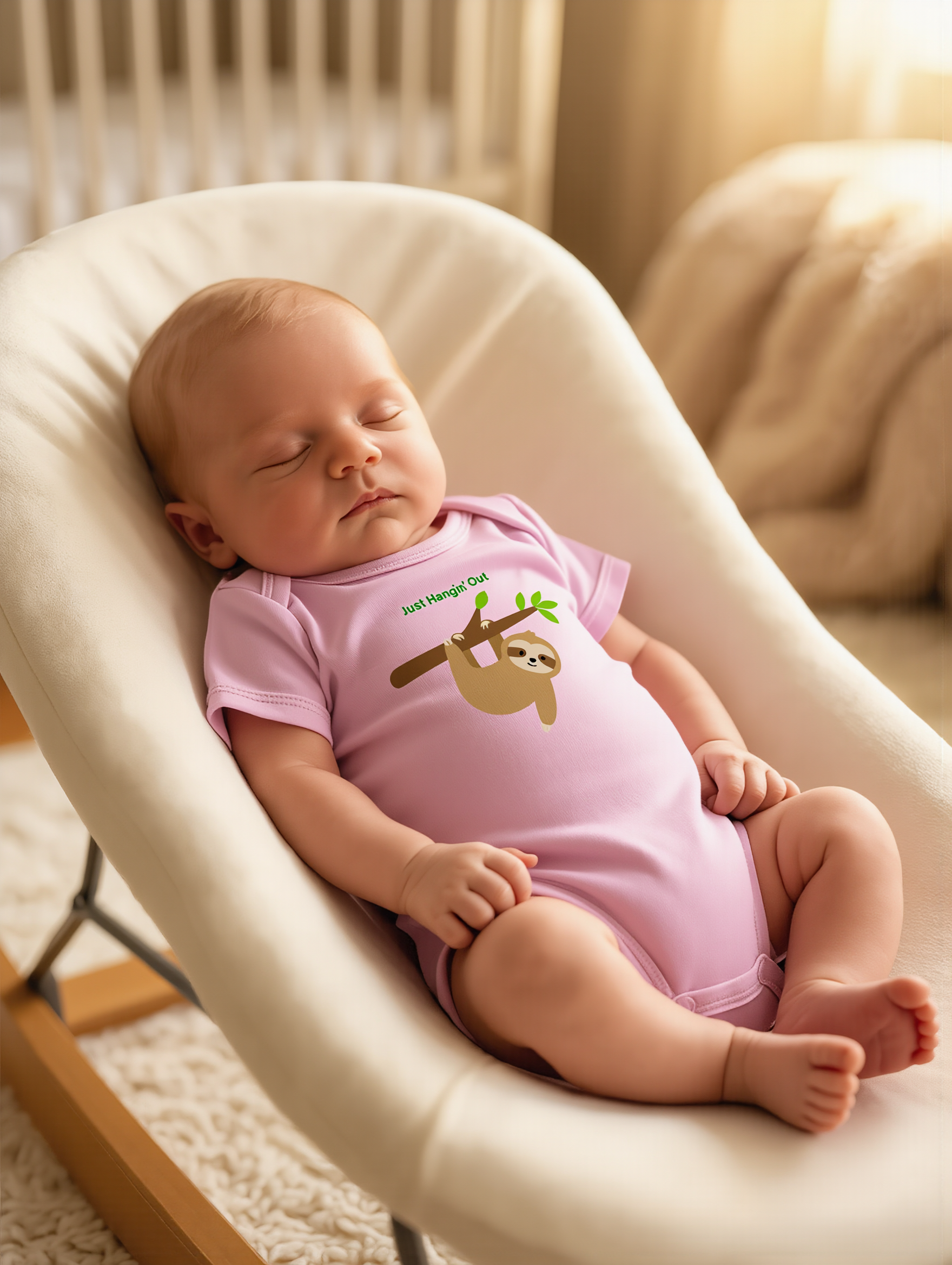 Just Hangin' Out – Cute Sloth Baby Onesie