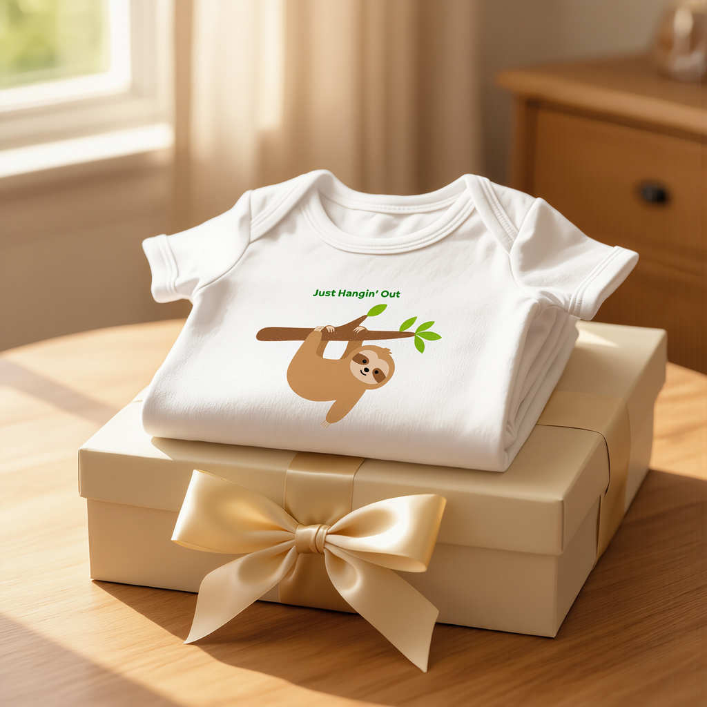 Just Hangin' Out – Cute Sloth Baby Onesie
